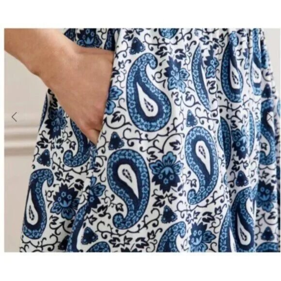 Boden Women Jersey Skirt Hyacinth Blue Enchanting Paisley pull on soft stretch - Picture 2 of 5